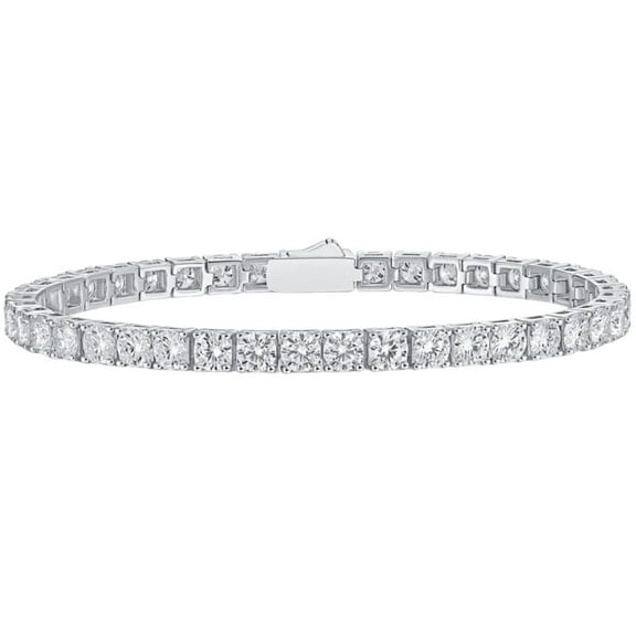 0.5 Carat Women's Moissanite Tennis Bracelet Bridal Bracelet 18K Diamond Tennis Bracelet for Men S925 Sterling Silver Wedding Bracelets for Women Diamond Bracelet Lady