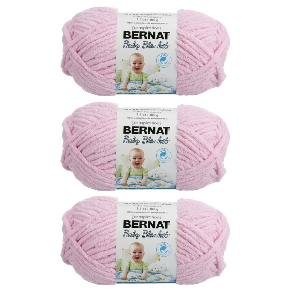 BERNAT BABY BLANKET YARN (100G/3.5 OZ), Baby Pink 3 Pack Walmart