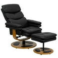 thumbnail image 3 of Flash Furniture Whitney Contemporary Multi-Position Recliner and Ottoman with Wood Base in Black LeatherSoft, 3 of 6