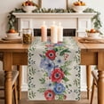thumbnail image 2 of Table Runner 60 Inches Long for Kitchen Dining, Independence Day Dresser Scarf Farmhouse, Dining Table Decorations for Wedding/Parties, Retro Red Blue Flowers Leaves Plants 13 x 60 In, 2 of 8