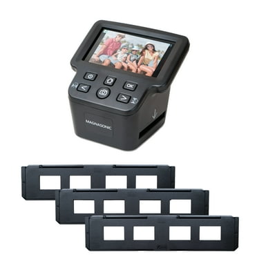 Magnasonic All-In-One 24MP Film Scanner with Large 5" Display & HDMI, Long Tray 35mm Slide Film Holders, Converts 35mm/126/110/Super 8 Film & 135/126/110 Slides into Digital Photos, Built-in Memory