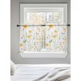 thumbnail image 5 of Yellow Daisy Floral Tier Curtains 24 Inch Length,Sheer Curtains for Bedroom Living Room Window Spring Rustic Botanical Flowers Rod Pocket Drapes Kitchen Curtains Small Half Window 27.5"x24" 2 Panels, 5 of 6