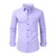 thumbnail image 2 of Blusa y camisa de manga larga con cuello vuelto para hombre, estilo informal, a la moda, con botones y solapa, transpirable, de poliéster, 2 of 5