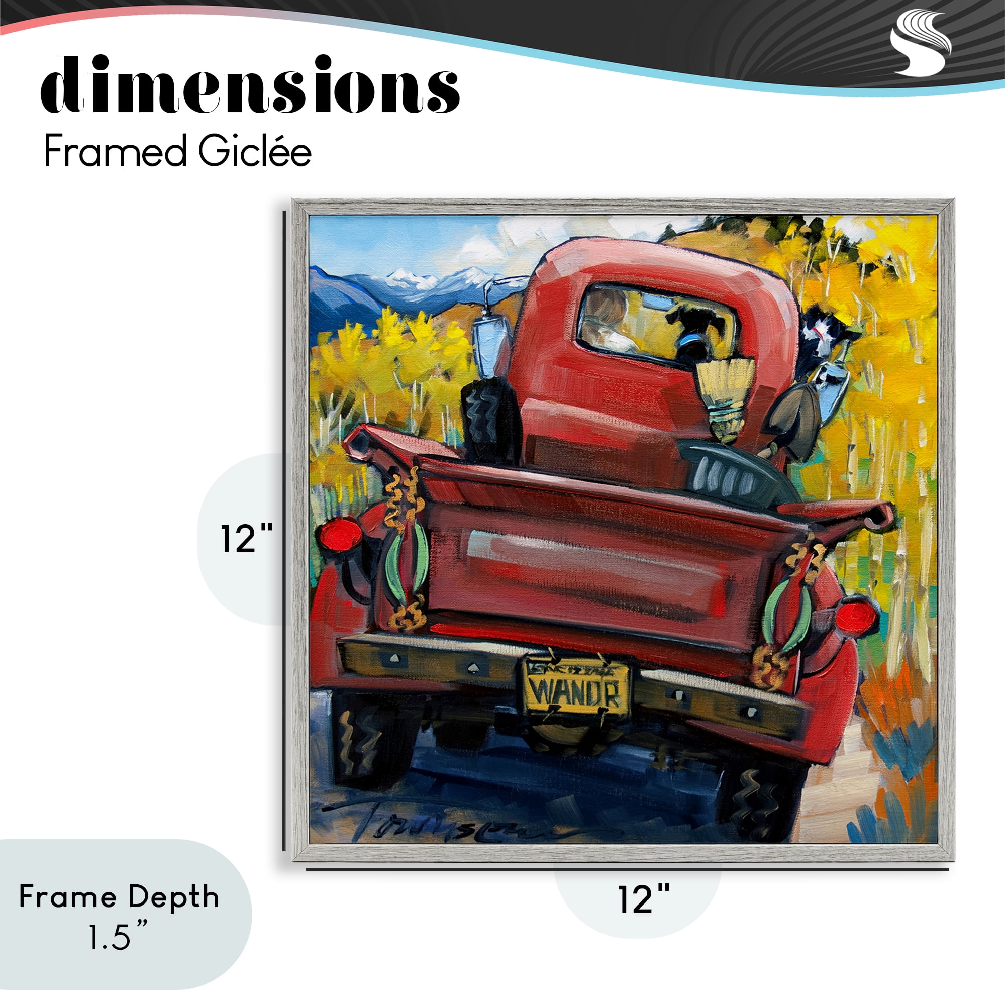 Stupell Industries Wander Truck Through Wheat Grass Gray Framed Giclee Art, design by CR Townsend