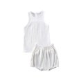 thumbnail image 1 of xiaxaixu Baby Girls Boys Cotton Linen Sleeveless Tank Tops + Mini Shorts Set, 1 of 6