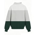 thumbnail image 4 of Kids' Sweatshirt Color Block Mock Neck Dropped Shoulder Long Sleeve Casual Pullover Basic Comfortable Fall Top, 4 of 4