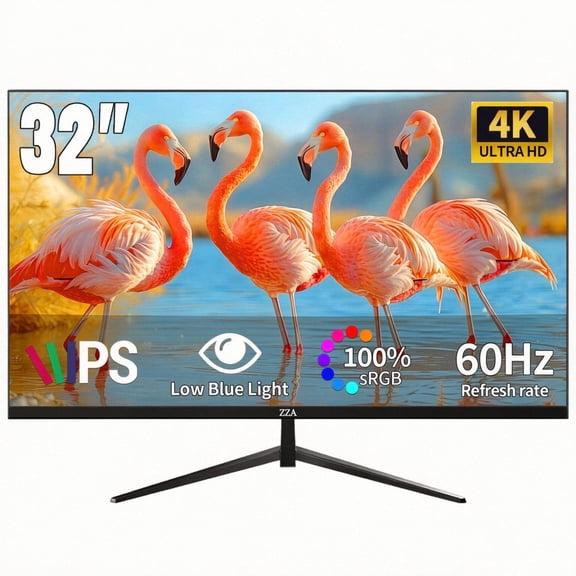 ZZA 32 Inch 4K UHD 3840x2160 60Hz VA Gaming Computer Monitor AdaptiveSync Premium HDR10 100% sRGB IPS PC Monitors