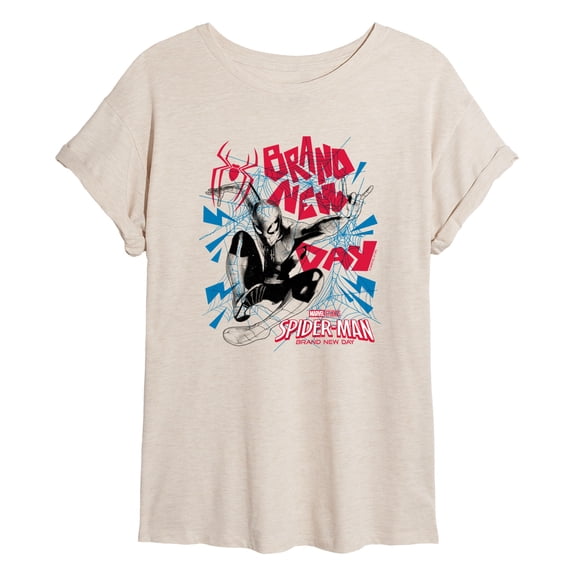 Spider-Man: Brand New Day - Logo & Webs - Juniors Oversized Graphic T-Shirt