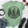 thumbnail image 2 of Introvert Bigfoot T-shirt, Unisex Women's Men's Tee, Funny Bigfoot Sasquatch Yeti Introvert Outdoors, Heather Apple Green, Medium, 2 of 6