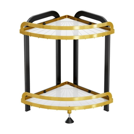 SouMaox Corner Shower Caddy Corrosion-Resistant Iron Tiered Frame Fast Drainage Hollow Design Organizing Toiletries Soap Hooks for Bathroom Storage