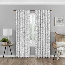 Eclipse Absolute Zero Nora Botanical Print Absolute Zero Blackout 50 x 63 Curtain Panel in White