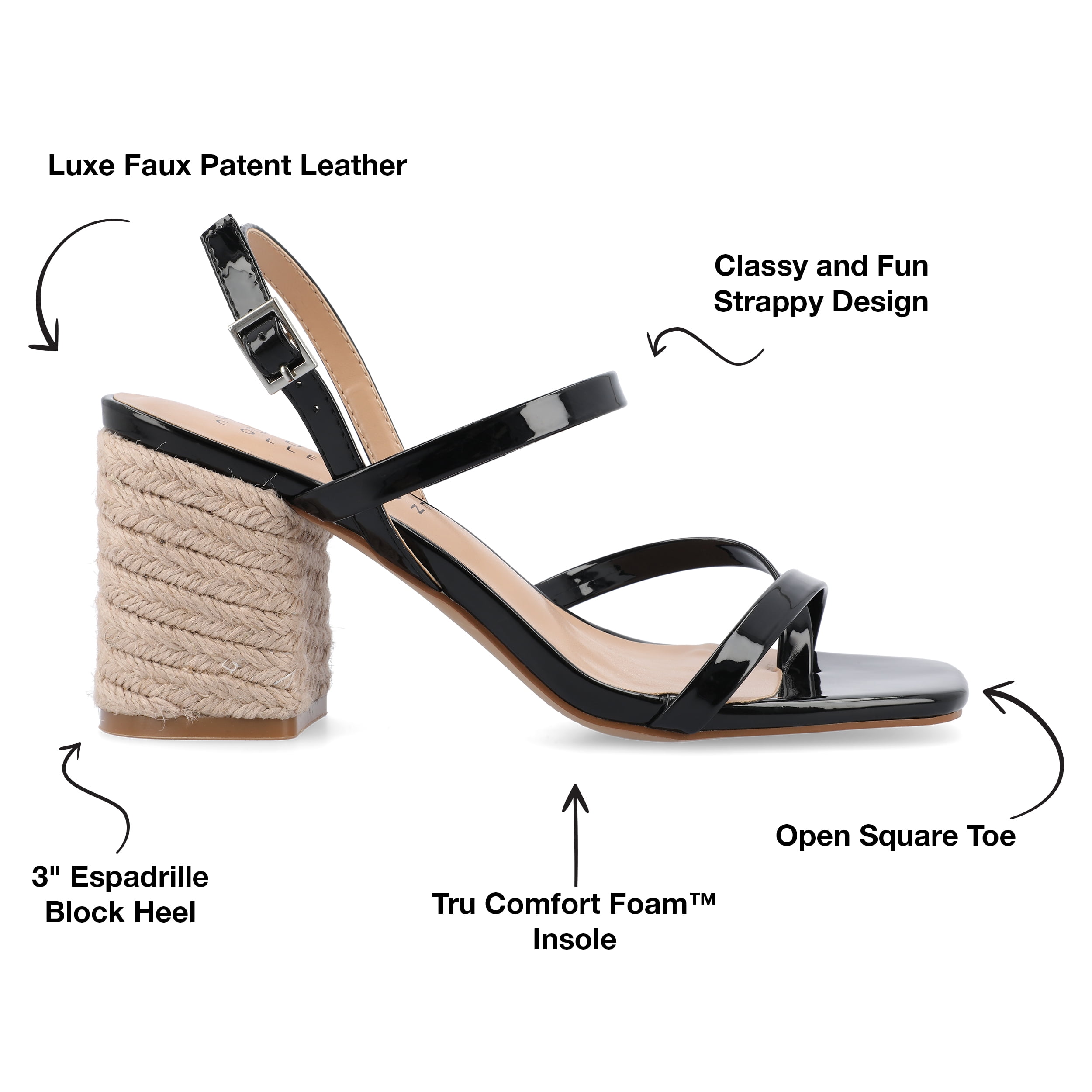 Journee Womens Olivina Jute Covered Block Heel Dress Sandals