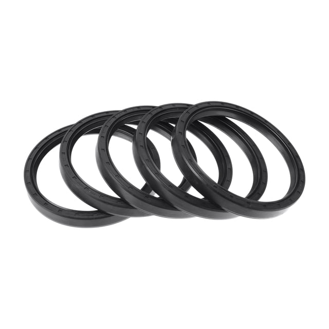 Sello de aceite universal Unique Bargains TC de doble labio con resorte de acero, anillo de sello para eje rotativo 90x105x12mm, caucho nitrilo de alta presión, negro, 5 piezas