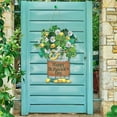thumbnail image 3 of St Patrick's Day Front Door Sign, Wooden Shamrocks Plaque Wreath Ornament, Irish Hanging Welcome Board Spring Home Wall Green Lucky Decoration, Clover Style, 3 of 10