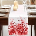 thumbnail image 3 of Table Runners 90 Inches Long Dress Scarves, Red Gradient Farmhouse Coffee/Dining/Kitchen Table Runner for Living Room, Abstract Polka Dots Vintage Modern Art 13x90 Inch, 3 of 9