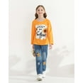 thumbnail image 2 of KIMI BEAR 6T Little Girls Winter Clothes 7T Kid Outfits Long Sleeves Sunflowers Print Pullover Top Ripped Denim Pants Sets 2pcs Casual Clothing Yellow, 2 of 9