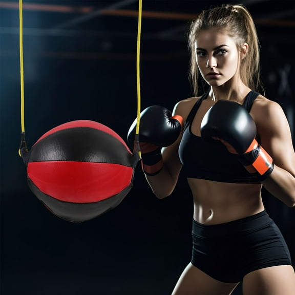 Worgeous Red Punching Bag for Workout Use Made of Durable PU Material Suitable for Home or Gym Elastic Training Ball