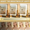thumbnail image 2 of FENNIO 22 x 18 Inch LED Mirror with Lighting, 3 Colors Adjustable Lighting, Smart Touch Screen, 10X Magnification, Makeup Mirror for Changing Table, Mirror, 2 of 8