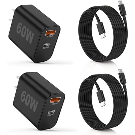 Eryueer for iPhone 17/16/15 Pro/Pro Max Charger, Dual Port USB-C Wall Charger with PD 40W & QC 20W Fast Charging, 10FT USB-C Cable Compatible with iPhone, iPad Pro, MacBook M1/M2/M3, Android (Black