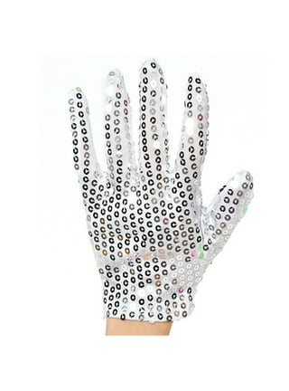 Michael Jackson Sequin Glove - White Right Handed Glove Costume Accessory -  1 Piece