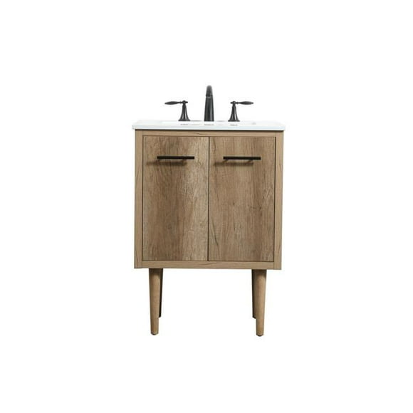 Elegant Decor VF48024NT 24 in. Cyrus Single Bathroom Vanity, Natural Oak