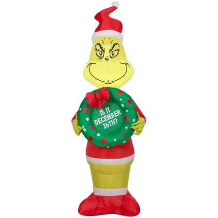 Gemmy Airblown Inflatable Grinch with Wreath