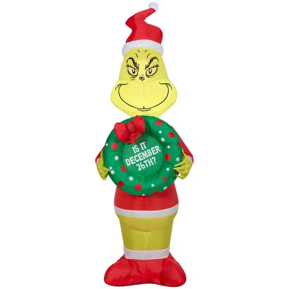 Gemmy Airblown Inflatable Grinch with Wreath