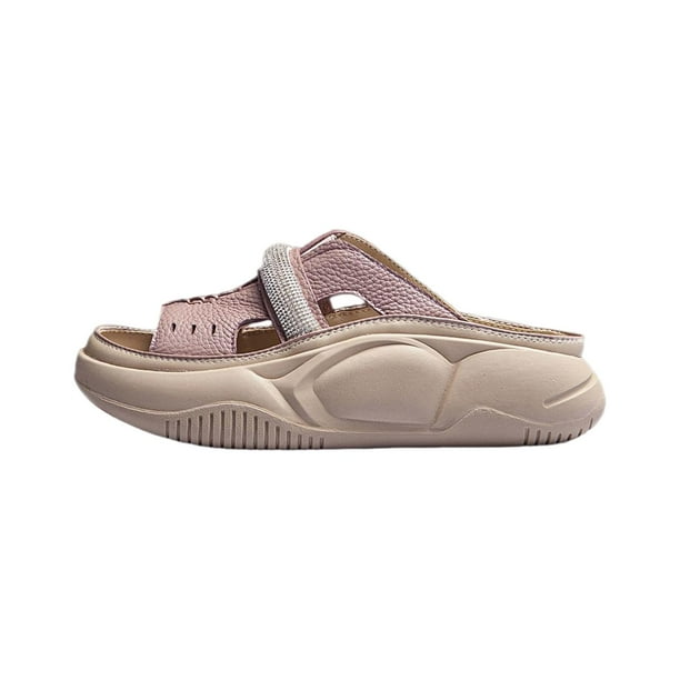 Sandalias de plataforma para mujer, sandalias con punta abierta, zapatillas de plataforma ligeras, sin cordones 39