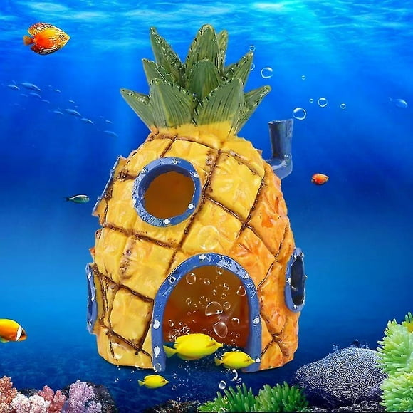 Spongebob Squarepants Pineapple House Aquarium Resin Ornaments Decorations Fish Tank Decor Accessories