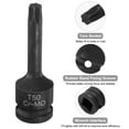 thumbnail image 4 of Uxcell T50 Torx Bit Socket 1/2" Drive 6 Point Torx Star Screwdriver Socket Adapter CR-MO Steel Impact Bit Sockets, 4 of 6
