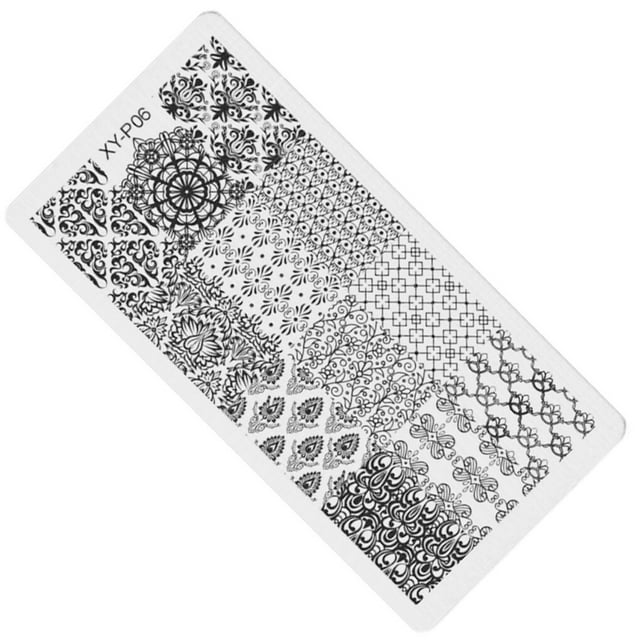 Plaque de Estampage pour Ongles en Acier, Outil de Manucure en Acier Inoxydable, Motifs de Estampage