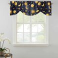 thumbnail image 5 of Tie Up Valance for Windows Yellow Star Moon Curtains Valances Rod Pocket Valance Window Treatments Fantasy Galaxy Starry Night Balloon Curtains for Kitchen Living Room Bedroom Bathroom 42x12 Inch, 5 of 9
