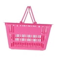 thumbnail image 4 of CRAFTHROU 7Pcs Rosy Rectangular Plastic Shopping Baskets with Handles for Supermarket and KTV Use, 4 of 7