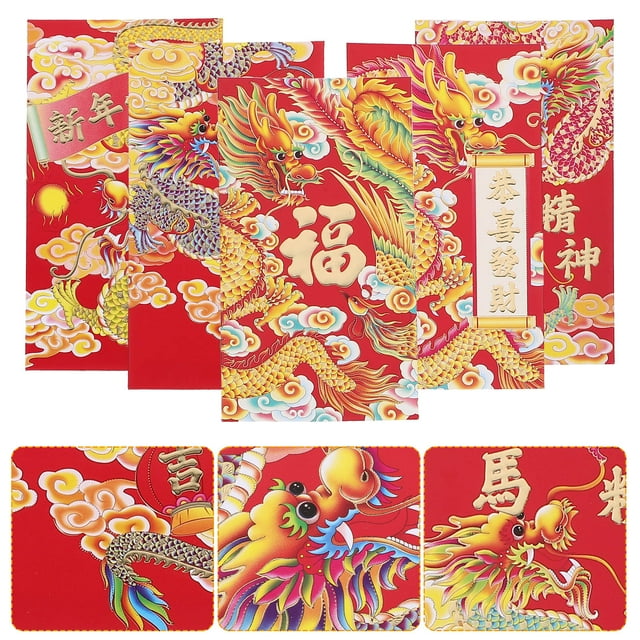 Hytrove 30Ud Sobres Chinos Con Patrones Decorativos Para Regalos En Año Nuevo