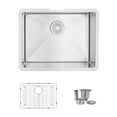 thumbnail image 1 of Stylish Undermount 23" Stainless Steel Single Bowl Kitchen Sink with Grid & Strainer S-307XG, 1 of 11