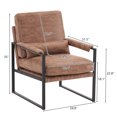thumbnail image 6 of Tcbosik Mid Century Modern Chair,Leather Accent Chair,Living Room Accent Chairs, Upholstered Armchair with Metal Frame for Bedroom,Office,Reception Room (Light Brown), 6 of 10