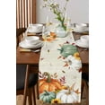 thumbnail image 4 of Sage Green Fall Burlap-Cotton Table Runner 48 Inches Long,Autumn White Pumpkins Thanksgiving Maple Sunflower Farmhouse Table Runners,Outdoor Dining Tablecloths for Baby Shower Party Wedding 13x48, 4 of 9