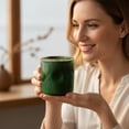 thumbnail image 5 of 18oz Ceramic Coffee Mug with Sip Lid, Handleless Tumbler in a Vintage Kiln , Large Porcelain Travel Cup for Hot or Cold Drinks, Ideal Gift for Home, Office and Commuters, 5 of 10