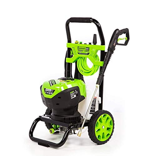 Greenworks 2200 PSI 1.2 GPM Cold Water Brushless Electric Pressure Washer, High Pressure Hose, 15°, 25°,40°, Soap and Turbo Nozzles