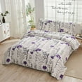 thumbnail image 3 of Jessy Home Purple Flower Quilt Full/Queen Floral Bedspread Soft Bedding Coverlet Set, 3 of 7