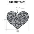 thumbnail image 3 of Heart Shaped Leather Earrings Grey Camouflage Print Leather Earrings Jewelry Gifts For Women, 3 of 6
