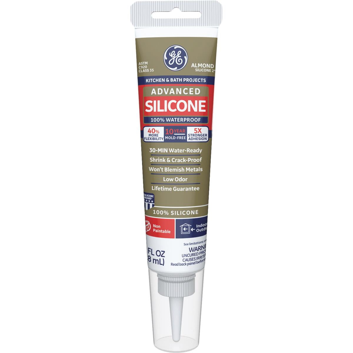 GE 28055 2.8 oz. Almond Silicone Caulk Tube