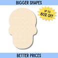 thumbnail image 2 of Bigger Better | Unfinished Wood Sugar Skull Silhouette |  DIY Craft Cutout 24" / 1/4", 2 of 3