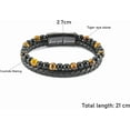 thumbnail image 5 of Son's Tiger Eye Protection Bracelets for Men, Love You Forever Linked Together To My Son Leather Black Beaded Bracelet from Mom Handmade Cuff Inspirational Bracelets, 5 of 6