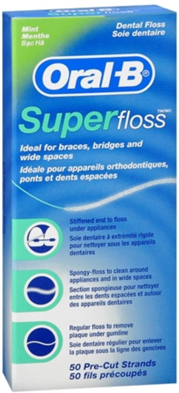 Oral-B Super Floss, 50 Pre-Cut Strands Each, 6 Pack -