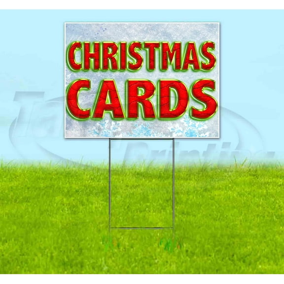 Christmas Cards (18" x 24") Yard Sign, Includes Metal Step Stake