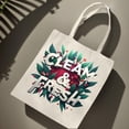 thumbnail image 2 of CLEAN & FRESH Canvas Tote Bag - Stylish Reusable Shopping Bag with Green Leaves & Red Berries Design Perfect for Parties Travel & Everyday Use, 2 of 6