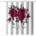 thumbnail image 1 of Rideau de Douche Romantique à Roses Rouges - Ensemble de Rideau de Douche Imperméable 72x84 Pouces à Thème de Fleurs pour Salle de Bain de Fille Amour, 1 of 6