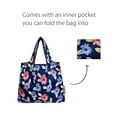 thumbnail image 4 of Wrapables Foldable Tote Nylon Reusable Grocery Bag (Set of 2), Colorful Daisies, 4 of 5