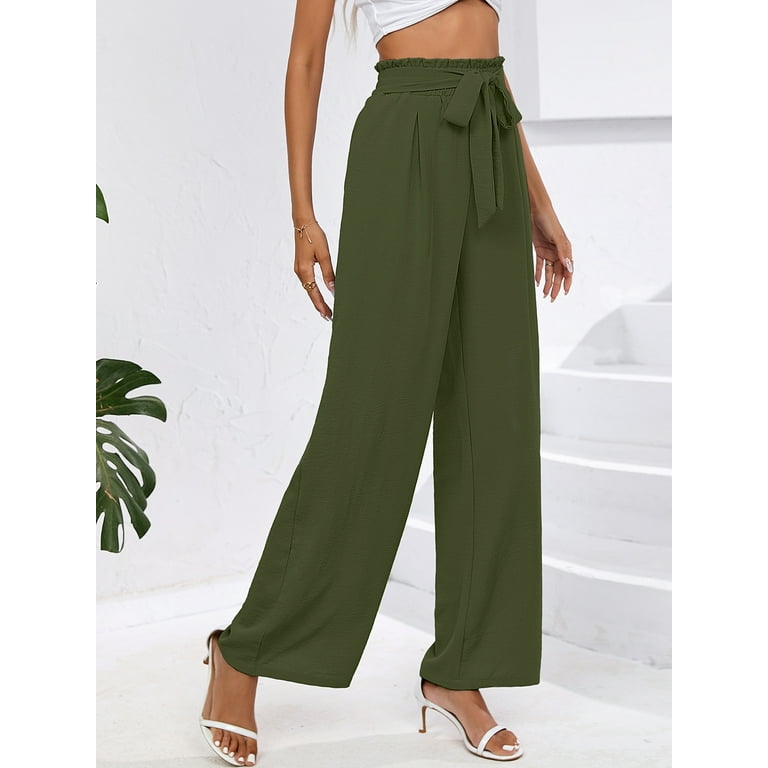 Chiclily Women Wide Leg Pants with Pockets High Waist Loose Chiclily Women Wide Leg Pants with Pockets High Waist Loose